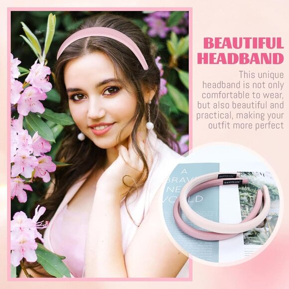 10 Pieces Super Soft & Comfortable Sponge Padded Headbands Hair Bands Hoops Acce - Picture 5 of 9